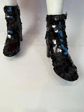 Load image into Gallery viewer, Chanel Black Sequin embellished ankle Boots Booties EU 37 US 6/6.5