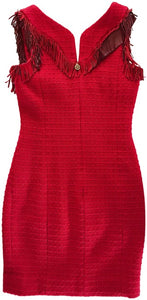 Chanel 14A 2014 Fall Paris-Dallas Red Runway Dress FR 40 US 6