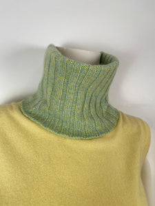 NWT Chanel 01A 2001 Fall green yellow turtleneck sweater blouse FR 40 US 4