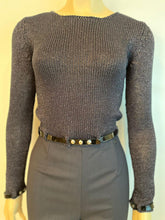 Load image into Gallery viewer, Vintage Chanel Black Sweater Patent Belt at Waist and Wrists FR 34/36 US 4