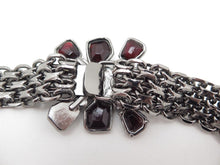Load image into Gallery viewer, Chanel 04A, 2004 Fall Belt Red black Bordeaux gripoix ruthenium Metal chain belt