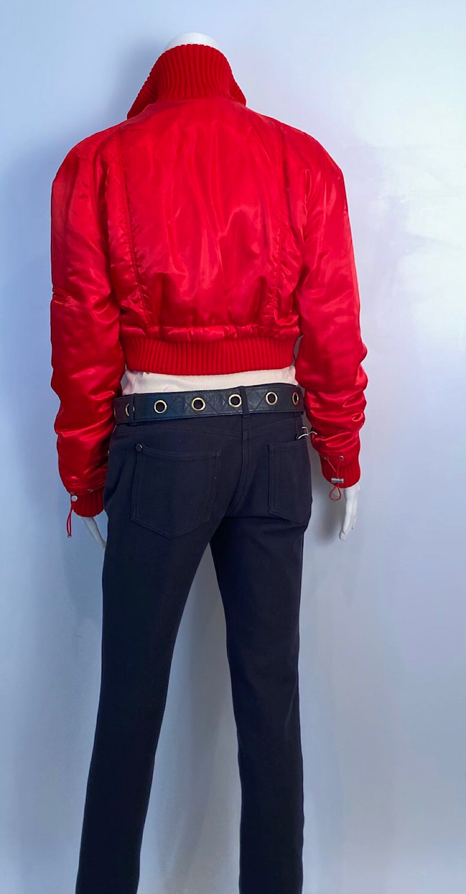 Chanel Identification 03A 2003 Fall Bomber Jacket Red Reversible