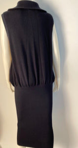 Chanel 08C 2008 Cruise Coco Line Black Sleeveless Ribbed Blouson Dress FR 38 US 6