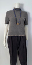 Load image into Gallery viewer, 95A, 1995 Fall Vintage Chanel Long Strand Blue Gold Stone CC Necklace