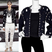 Load image into Gallery viewer, Chanel 11P 2011 Spring Black cut out Runway Jacket FR 54 US 14/16