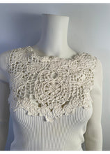 Load image into Gallery viewer, Chanel 05P 2005 Spring Long Sleeve White Ribbed Top ,crochet front FR 36 US 2/4