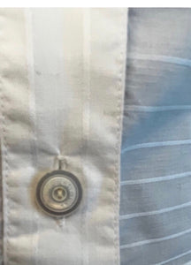 Chanel Identification 00T 2000 White Collared Stripe Button Down Blouse FR 44 US 8/10