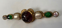 Load image into Gallery viewer, 1985 Chanel Vintage Pearl Crystal Multicolor Gripoix Stone Brooch Pin