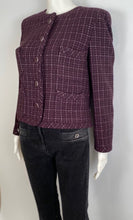 Load image into Gallery viewer, Chanel 02P 2002 Spring Maroon Tweed Jacket FR 42 US 6/8