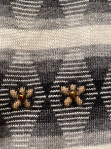 Chanel 07A 2007 Fall striped beaded Cashmere Tunic Sweater Jumper FR 34