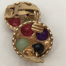 Load image into Gallery viewer, Chanel Vintage 03A Fall Autumn Multicolor Gold Metal Gripoix Clip On Earrings