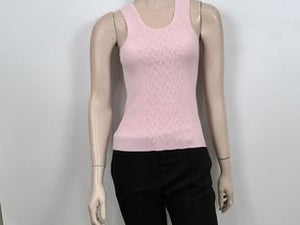 Chanel Pink Ribbed Tank Top Blouse US 4/6