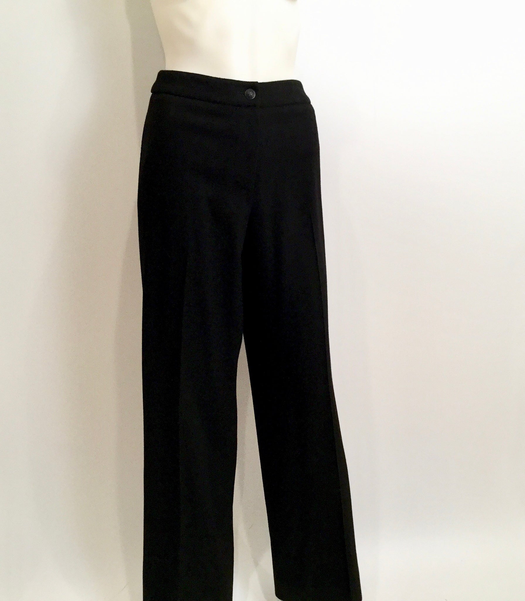 NEW CHANEL Jeans Black Pants Gradient Cotton White Straight Heart