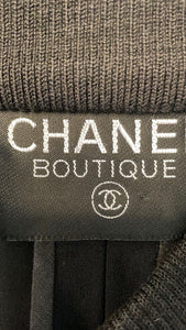 Vintage Chanel Boutique Black CC short mini zip up Dress US 10