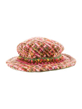 Load image into Gallery viewer, Vintage Chanel pink green multicolor wool tweed hat size 57