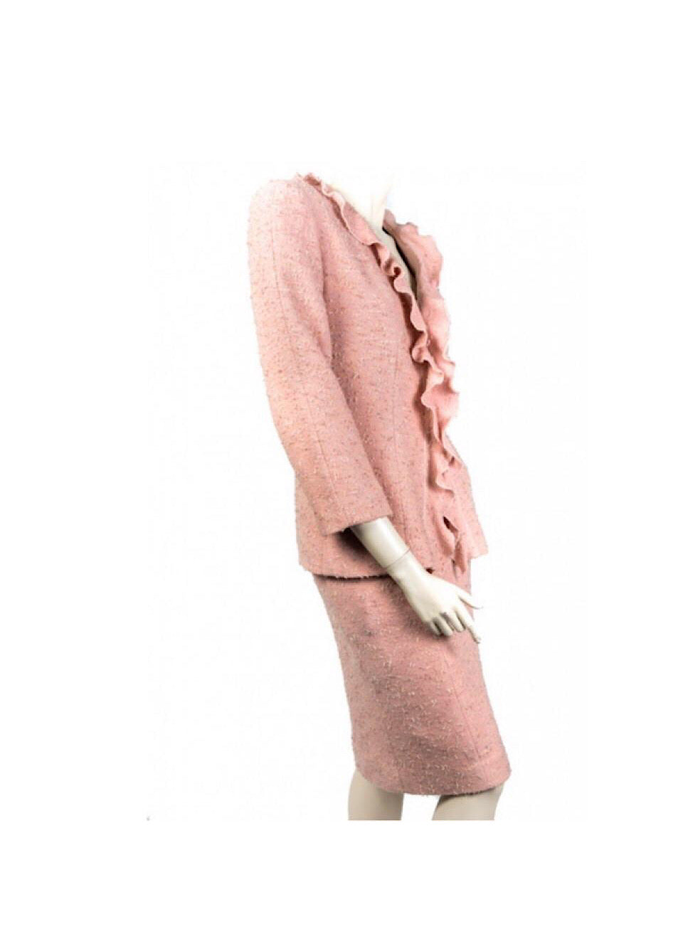 HelensChanel Vintage Chanel 99a 1999 Fall Pink Skirt Suit US 6/8