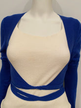 Load image into Gallery viewer, Chanel 04A 2004 Fall Royal Blue Cashmere Sweater Wrap Cardigan Top Blouse FR 38