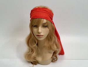 Chanel 08C Orange Cotton Scarf Neckerchief Headband headscarf Bandana