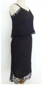 Rare! Chanel Vintage 98A Fall Logo Black Lace Tank top Blouse Camisole Skirt Set FR 38 US 4