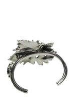 Load image into Gallery viewer, Rare Chanel 05A 2005 Fall Cuff Bracelet Gunmetal with Leaves and Opalescent Stones