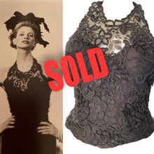 Load image into Gallery viewer, 95A, 1995 Fall Vintage Chanel elaborate Lace Halter Evening Top Blouse US 2-4