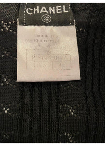 Chanel 05P, 2005 Spring Black Cotton knit interlocking CC logo Blouse top FR 40 US 2/4