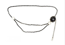Load image into Gallery viewer, Chanel 2016 Black Chain Leather Medallion Belt Necklace