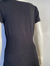 Load image into Gallery viewer, Chanel short sleeve black mid length dress FR 40