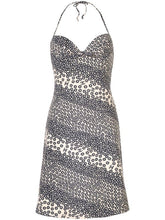 Load image into Gallery viewer, NWT Vintage Stretchy Chanel halter top swimwear 03P, 2003 Spring coverup dress beige black FR 38 US 2/4