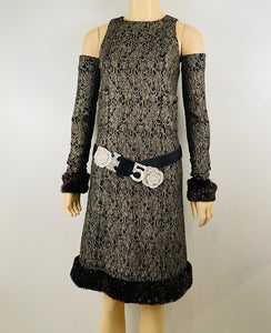 Chanel 05A 2005 Fall Removable sleeves/gloves Dress FR 38 US 4