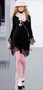 Chanel 09A 2009 Fall Runway Black Sweater Dress FR 34 US 4