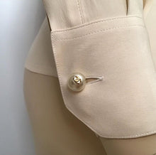 Load image into Gallery viewer, 1987, Collection 20 Vintage Chanel Ivory Ecru Silk pleated Button down Blouse Top US 12