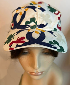 Chanel White Multicolor Clover CC Baseball Cap Hat
