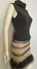 Load image into Gallery viewer, Chanel 05A 2005 Fall Gray Metallic Knit Sleeveless Turtleneck Sweater Top FR 38