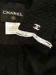 Chanel 03P Spring Black Pearl Scallop Trim wool Cardigan Jacket FR 38 US 4