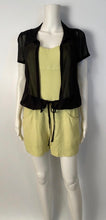 Load image into Gallery viewer, Chanel 2004 Cruise 04C Black Silk Chiffon Short Sleeve Sheer Drawstring Blouse Top FR 36 US 2/4