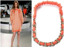 Load image into Gallery viewer, Chanel 08C 2008 Cruise Chain Link Orange TerryCloth Headband/Necklace