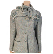 Load image into Gallery viewer, Chanel Pastel Green Wool Tweed Jacket with removable Scarf US 4/6/8
