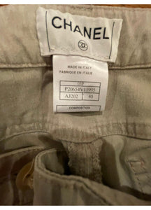 Chanel 03P 2003 Spring low rider light brown khaki jeans FR 40