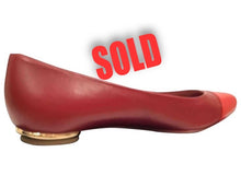 Load image into Gallery viewer, Chanel Red Bicolor Ballet Ballerina Flats EU 38.5 US 7.5/8