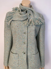 Load image into Gallery viewer, Chanel Pastel Green Wool Tweed Jacket with removable Scarf US 4/6/8