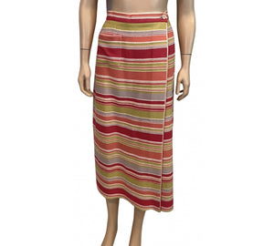 Chanel 00C 2000 Cruise Multicolor Stripe Maxi Long Skirt FR 34 US