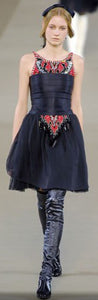 Chanel 06A, 2006 Fall Black Layer Lace Mini Tube Dress FR 38 US 4