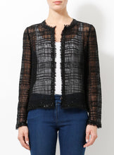 Load image into Gallery viewer, Chanel 06C 2006 Cruise Resort Black Sheer window pane Jacket Cardigan Top FR 36 US 4