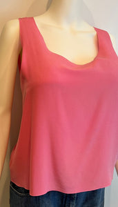 Chanel 01C 2001 Cruise Pink Silk Shell Blouse FR 42 US 8/10