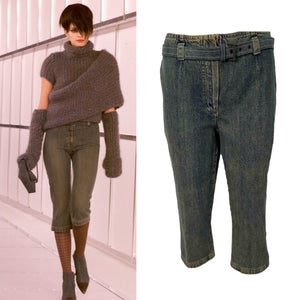 Chanel 00A 2000 Fall Capri Jeans Pants w Chanel Denim Belt FR 40 US 6 –  HelensChanel