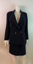 Load image into Gallery viewer, Vintage Chanel 1990’s Dark Navy Blue Skirt Suit FR 38 US 4