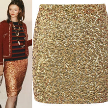 Load image into Gallery viewer, Chanel 06C, 2006 Cruise Resort Gold Sequin short mini skirt FR 42 US 6/8