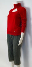 Load image into Gallery viewer, Chanel 06A 2006 Fall Red Wool Keyhole Bolero Sweater US 4/6/8