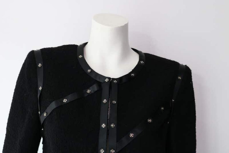 Chanel Black Tweed Cropped Jacket